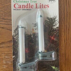 Vintage Clip On Candle Sticks Christmas Tree Set of 9 Plastic Light Ornament